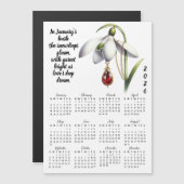 Carte Magnétique January Birth Flower & Stone Calendar (Devant / Derrière)