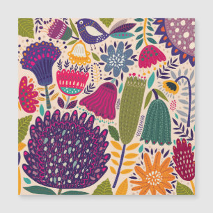 Carte Magnétique Jardin tropical : collection motif de printemps.