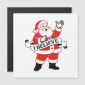 Carte Magnétique Je crois au Père Noël - Art vintage (Devant / Derrière)