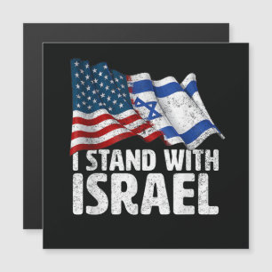 Carte Magnétique Je suis avec Israël Drapeau américain USA