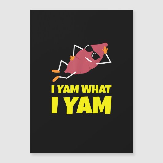 Carte Magnétique Je suis ce que je suis Patate douce Sloth Thanksgi (Devant)