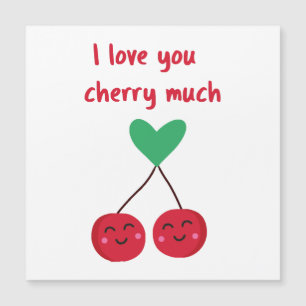 Carte Magnétique Je t'aime beaucoup Cherry Valentine