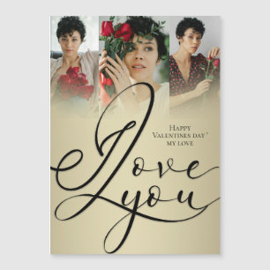 Carte Magnétique Je t'aime Élégante Photo de la Saint-Valentin en O