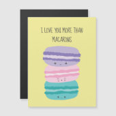 Carte Magnétique Je t'aime plus que Macarons Kawaii Pastel Cute (Devant / Derrière)