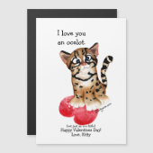 Carte Magnétique Je t'aime un ocelot (Devant / Derrière)
