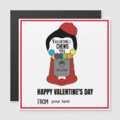 Carte Magnétique Je te mâche Saint Valentin, Garçon Valentine (Devant / Derrière)