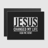Carte Magnétique Jésus A Changé Ma Vie Demandez-Moi Comment Jésus (Devant / Derrière)