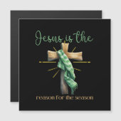Carte Magnétique Jésus est la raison de la saison Noël Jésus (Devant / Derrière)