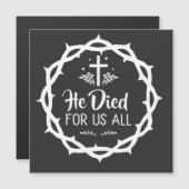 Carte Magnétique Jésus est mort pour nous tous (Devant / Derrière)