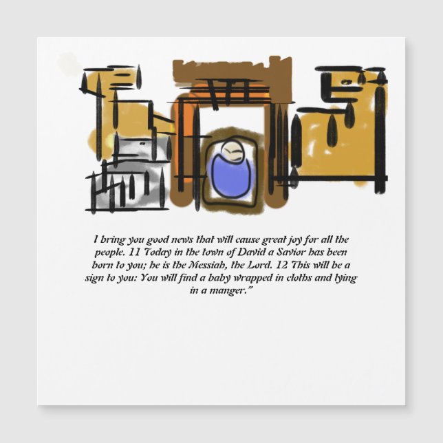 Carte Magnétique Jésus est né (Devant)