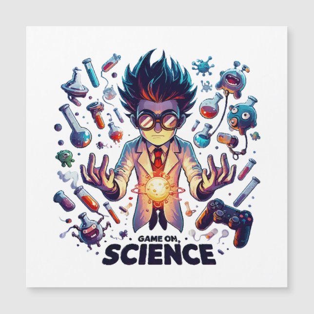 Carte Magnétique Jeu de concoction chimique, thème scientifique (Devant)