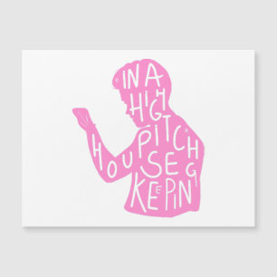 Carte Magnétique JJ's silhouette ménagère citation en rose pastel
