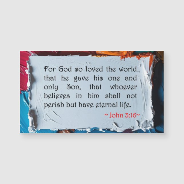 Carte Magnétique John 3:16 (Devant)