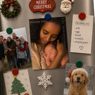 Carte Magnétique Joie de Fête Moderne Photo Magnétique de Noël