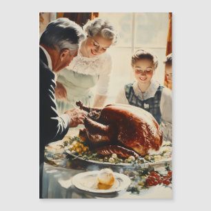 Carte Magnétique Joie de l'Action de grâce : un festin familial