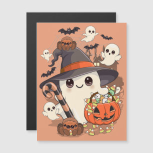 Carte Magnétique Joli fantôme d'Halloween de style Kawaii