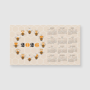Carte Magnétique Joli Honey Bee Honeycomb Calendrier 2026