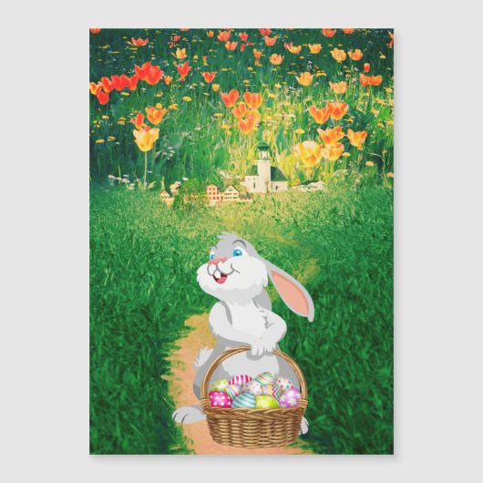 Carte Magnétique Joli lapin de Pâques (Devant)