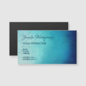 Carte Magnétique Joli Mandala bleu Abstrait (Devant / Derrière)