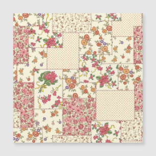 Carte Magnétique Joli Patchwork Floral Conception transparente
