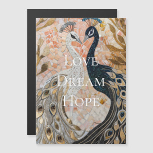 Carte Magnétique Joli Peacock Pink Gold Noël