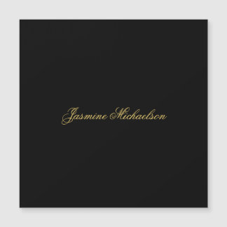 Carte Magnétique Jolie calligraphie chic nom noir et or