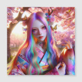 Carte Magnétique Jolie Mystical Ethereal Femme aux papillons (Devant)