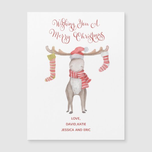 Carte Magnétique Jote Moose Typographie Joyeux Noël (Devant)