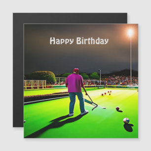 Carte Magnétique Jouer Twilight Lawn Bowls Magnetic Birthday Card