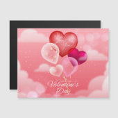 Carte Magnétique Jour des Valentines, Je T'Aime (Devant / Derrière)