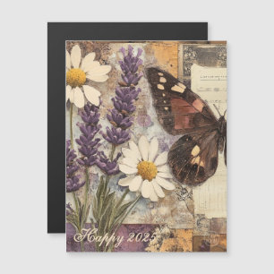 Carte Magnétique Journal Vintage floral Junk 2025