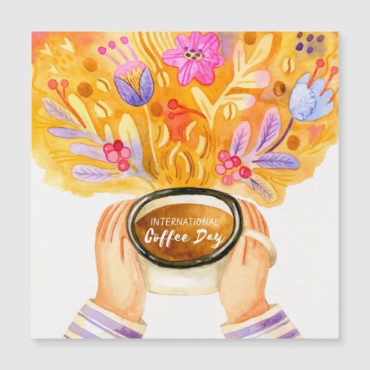 Carte Magnétique Journée internationale du café (Devant)