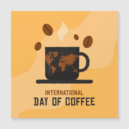 Carte Magnétique Journée internationale du café (Devant)