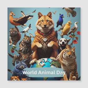Carte Magnétique Journée mondiale des animaux
