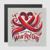 Carte Magnétique Journée nationale de porter du rouge (Devant / Derrière)
