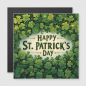 Carte Magnétique Joyeuse fête de la Saint-Patrick Art de trèfle (Devant / Derrière)