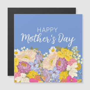Carte Magnétique Joyeuse Fête des Mères Floral Blooms
