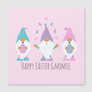 Carte Magnétique Joyeuse Gnomie de Pâques Jonglant des oeufs de Pâq