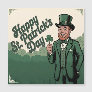 Carte Magnétique Joyeuse Saint-Patrick Leprechaun Vintage