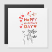 Carte Magnétique Joyeuse Saint-Valentin – Couple romantique (Devant / Derrière)