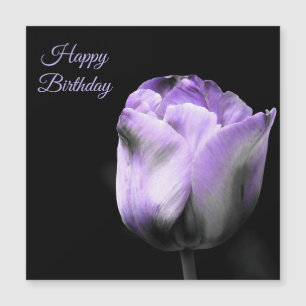 Carte Magnétique Joyeuse Tulipe violette d'anniversaire *Personnali