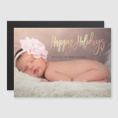 Carte Magnétique Joyeuses Vacances Étoiles Photo bébé (Devant / Derrière)