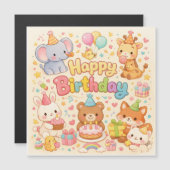 Carte Magnétique Joyeux Anniversaire bébés (Devant / Derrière)