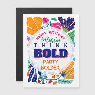 Carte Magnétique Joyeux Anniversaire Floral Audacieux
