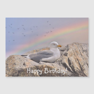 Carte Magnétique Joyeux Anniversaire Goéland Arc-en-Ciel