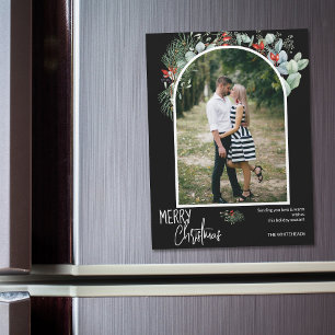 Carte Magnétique Joyeux Arc de Noël en vert