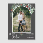 Carte Magnétique Joyeux Arc de Noël Photo gris foncé (Devant)