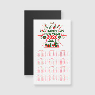 Carte Magnétique Joyeux calendrier du Nouvel An 2026