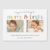 Carte Magnétique Joyeux coloré moderne et typographie brillante 2 p (Devant)