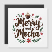 Carte Magnétique Joyeux et Mocha Boire Noël Café Noël Noël Noël Noë (Devant / Derrière)